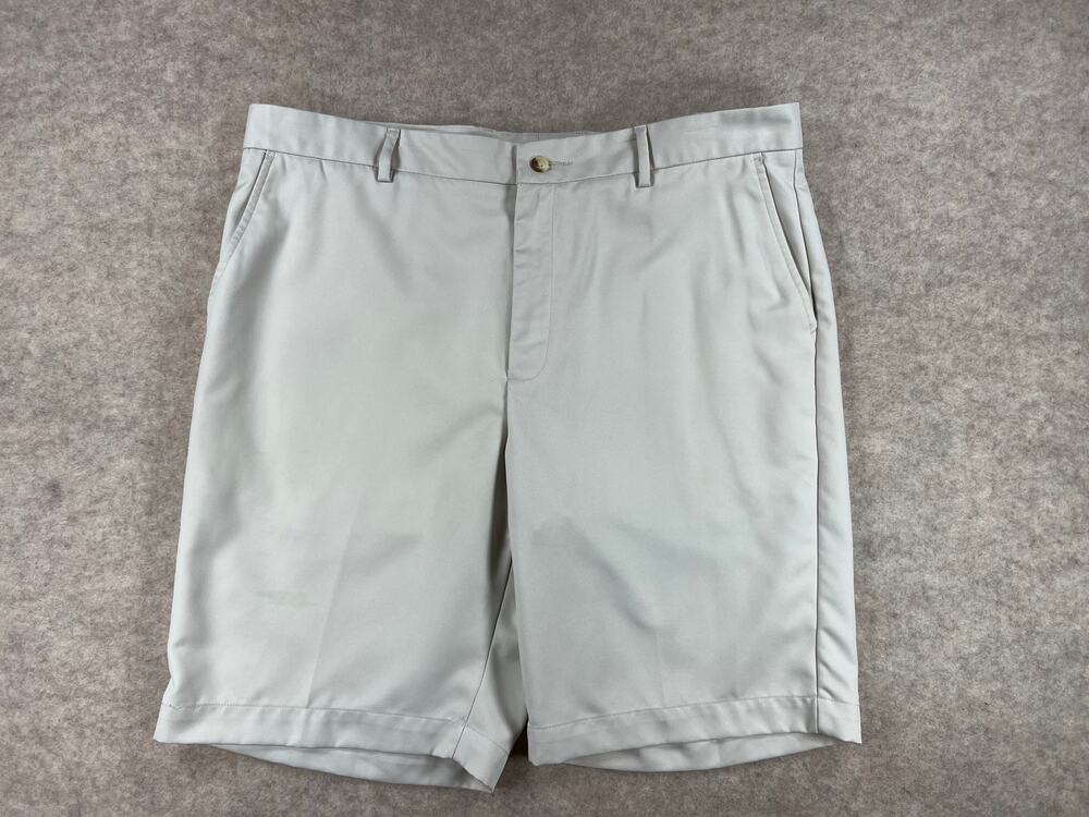 Greg Norman Men's Classic Flat Front Performance Golf Shorts Khaki 38